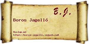 Boros Jagelló névjegykártya